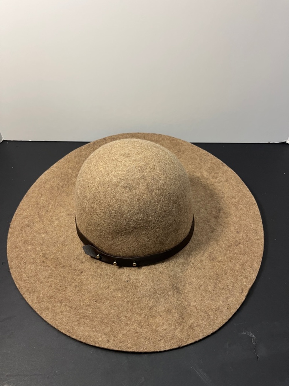 Halogen 100% Wool Brown Floppy Hat